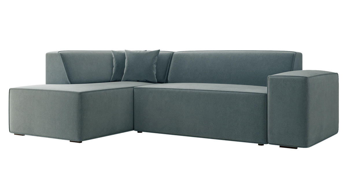 ECKSOFA Lordin Premium, Seite: Links - Blau, Holz/Textil (267/205cm) - MIRJAN24