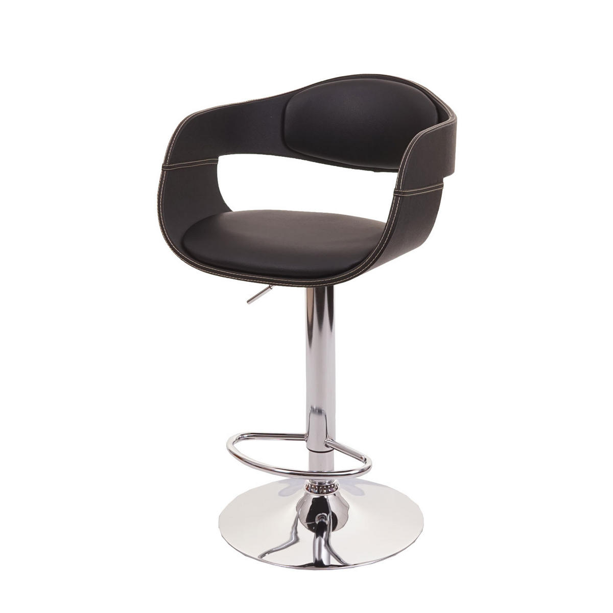 BARHOCKER A47B Schwarz - Schwarz, Textil (49/107/49cm) - MCW