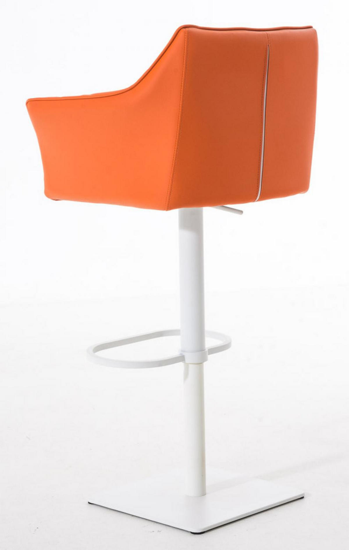 BARHOCKER 2er Set Lederlook Orange - Weiß/Orange, Textil/Metall (64/88/45cm) - CLP