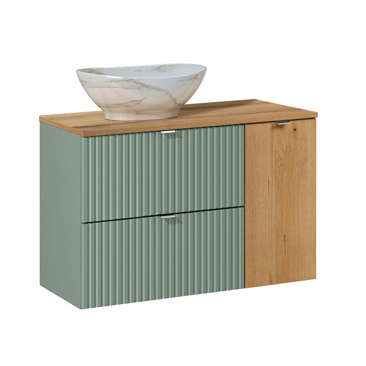 WASCHTISCH 90.4cm Jade Grün - Grün, Holzwerkstoff (90.4/59.5/40cm) - Petits-meubles