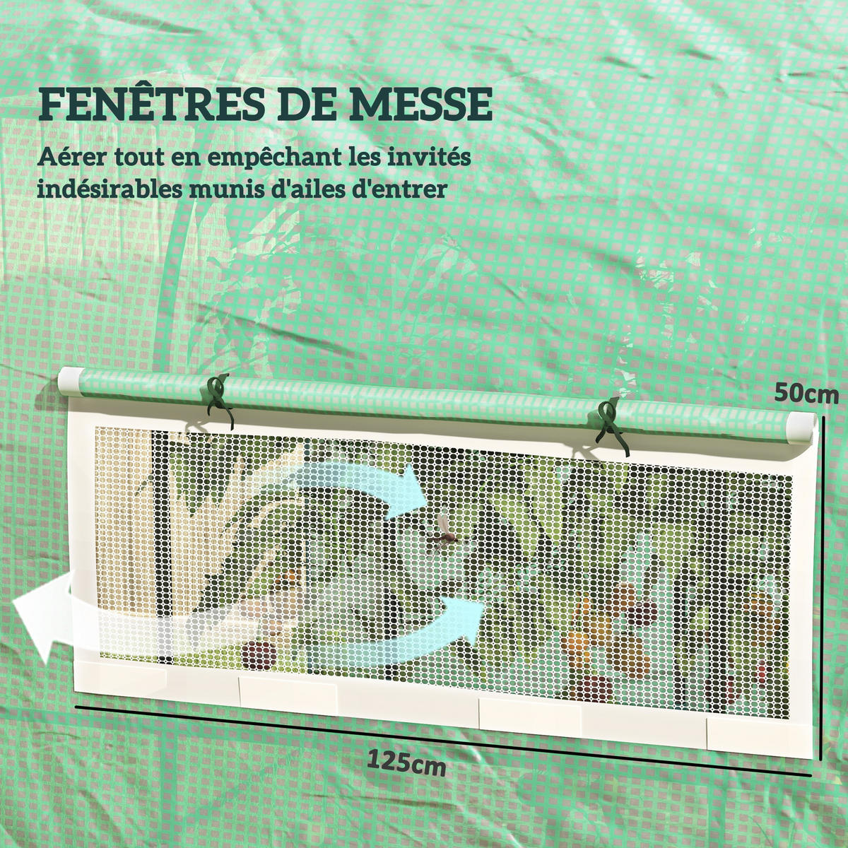 GEWÄCHSHAUS DE-12026 9 m² mit 2 Türen & Netzfenstern Grün - Grün, Kunststoff (300/200/300cm) - ComfortXL