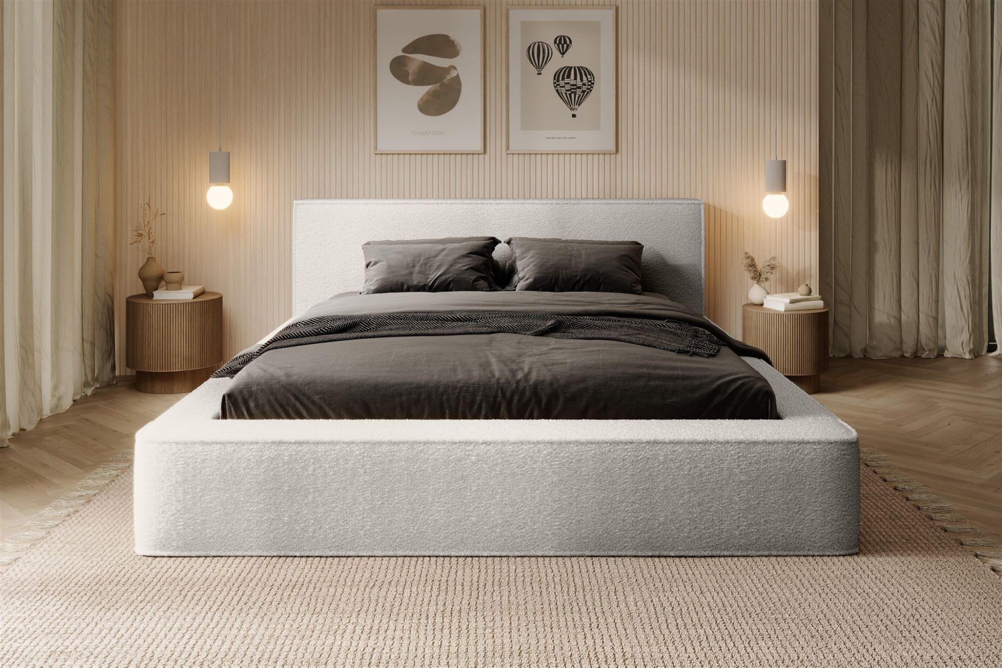 Thumbnail - Fun Möbel Polsterbett, Weiß, Textil, 180x200 cm, Schlafzimmer, Betten, Polsterbetten