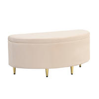 POLSTERBANK 90/40/42 cm mit Stauraum und Samtbezug, Beige - Beige, Textil - Redom