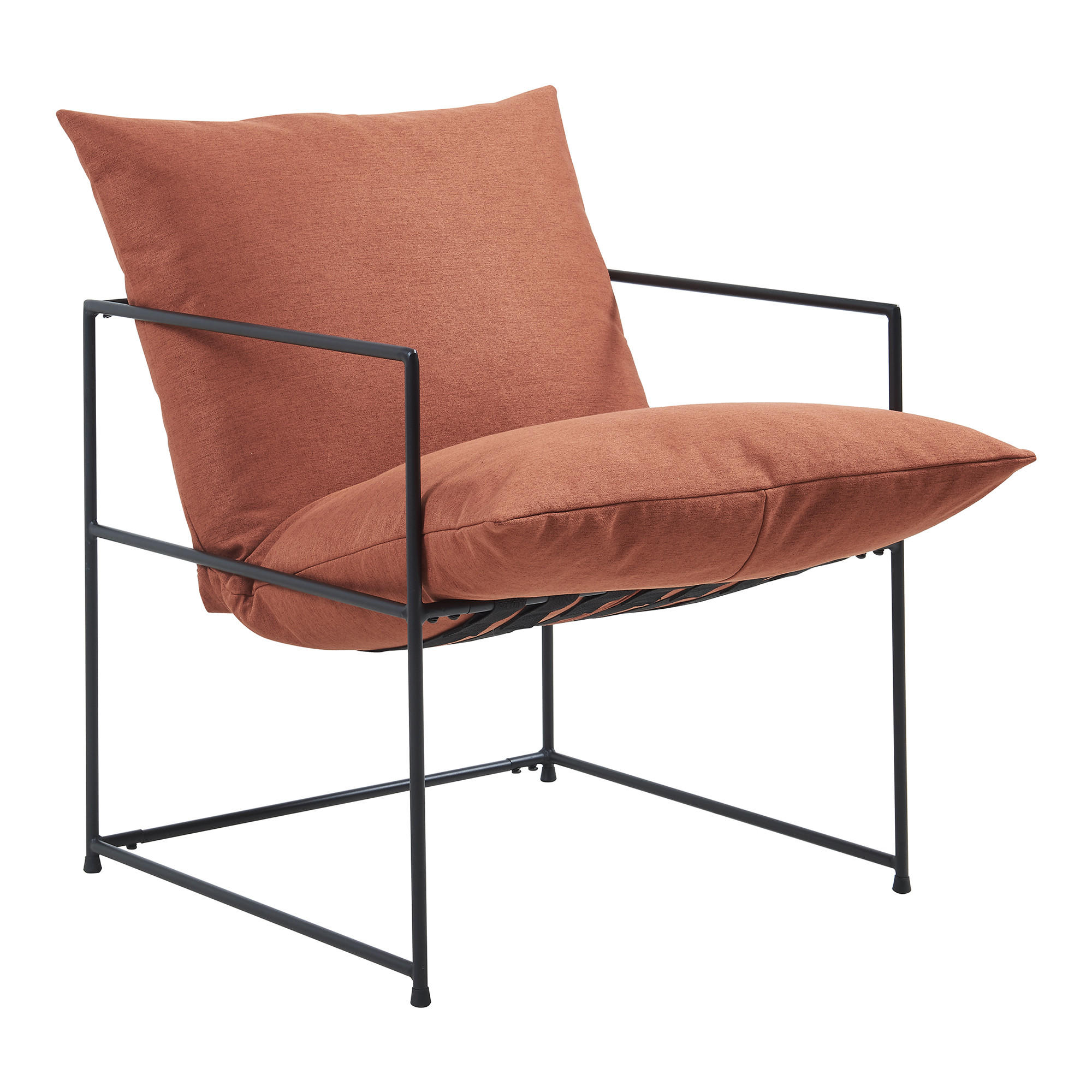 SESSEL Utsjoki - Schwarz/Orange, Textil/Metall (61/90/70cm) - [en.casa]