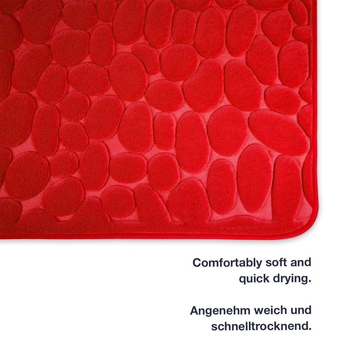MEMORYSCHAUM BADEMATTE LONDON - Rot, Textil (60/100cm) - WohnDirect