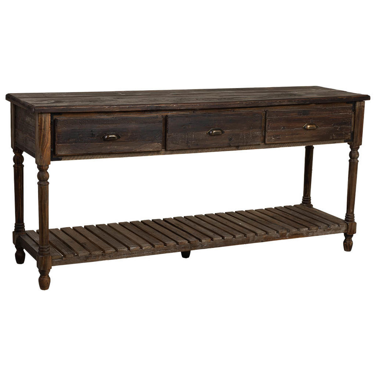FLURTISCH aus gealtertem Holz 185x50x87 - Braun, Holz (50/184.5/86.8cm) - Wanderlust