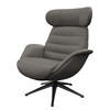 RELAXSESSEL - Schwarz/Grau, Leder/Metall (90/107/90cm) - home24