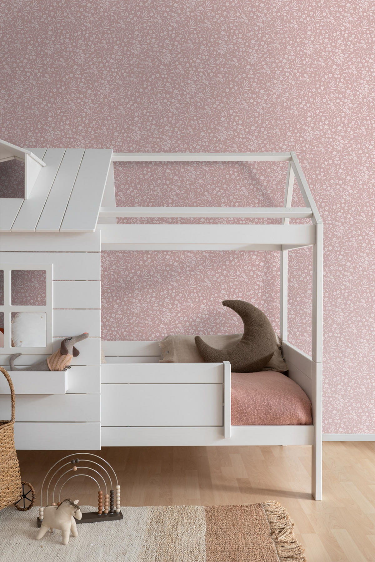 TAPETE Blumen 53 cm x 10.05 m - Pink, Papier (53/0.1cm) - ESTAhome