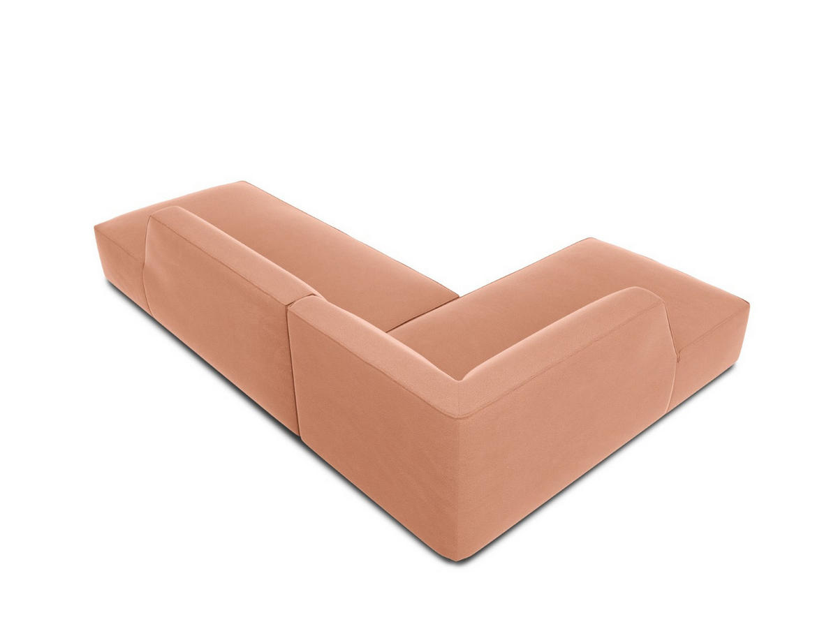 ECKSOFA links Ruby aus Samt rosa 4 Sitzplätze - Pink, Textil (180/273cm) - Micadoni