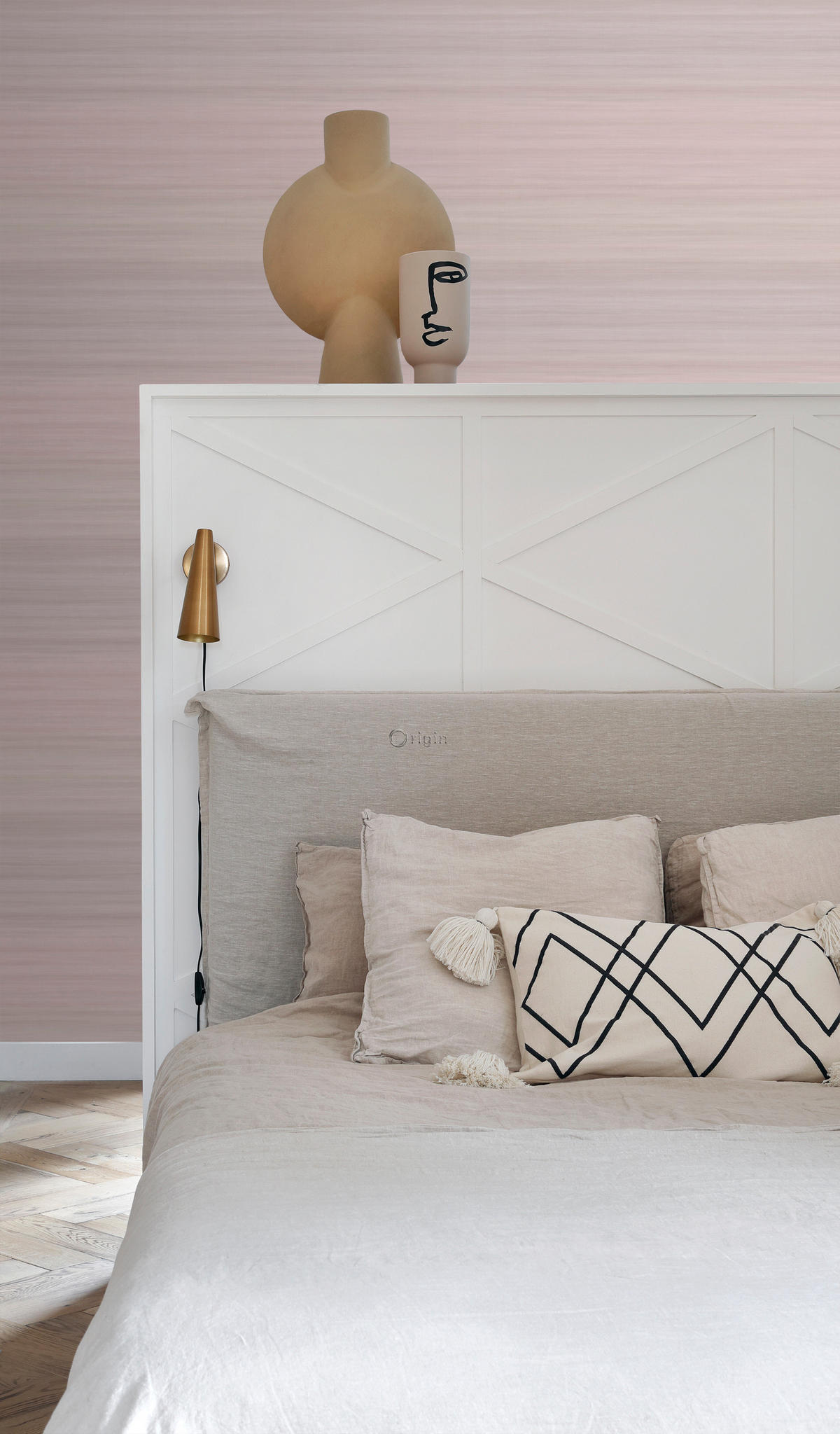 TAPETE Gewebeoptik mit Farbverlauf 53 cm x 10.05 m - Pink, Papier (53/1000cm) - Origin Wallcoverings