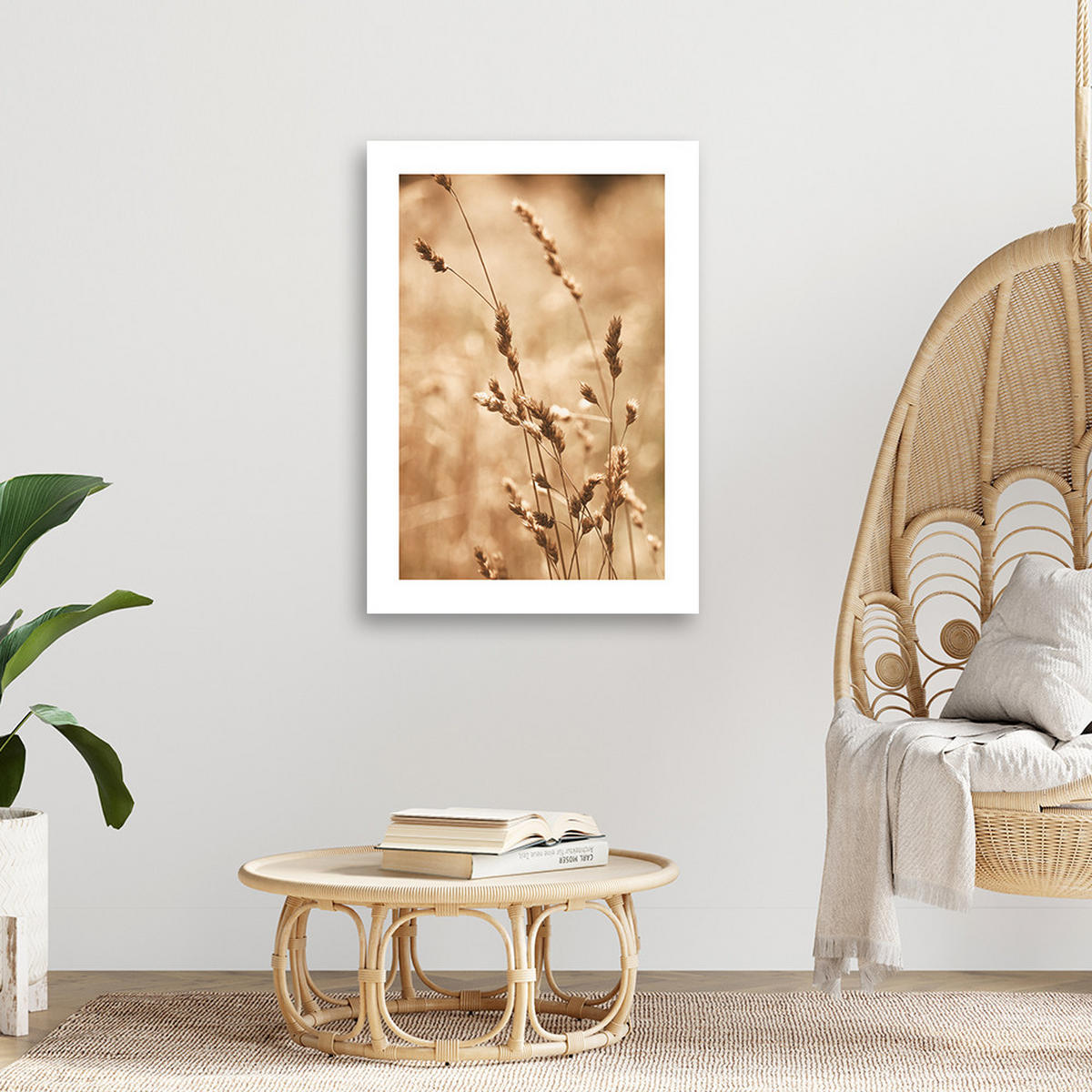 WANDBILD gras natur wiese - Beige, Textil (40/60cm) - Feeby