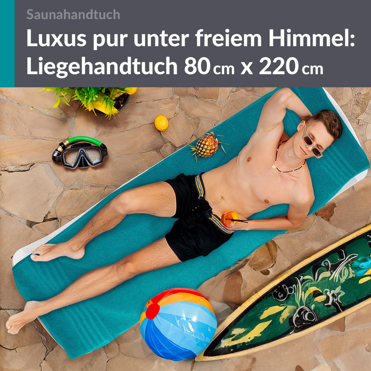 SAUNATUCH London Nautic Grün 80x220 cm - Smaragdgrün, Textil (80/220cm) - Lashuma