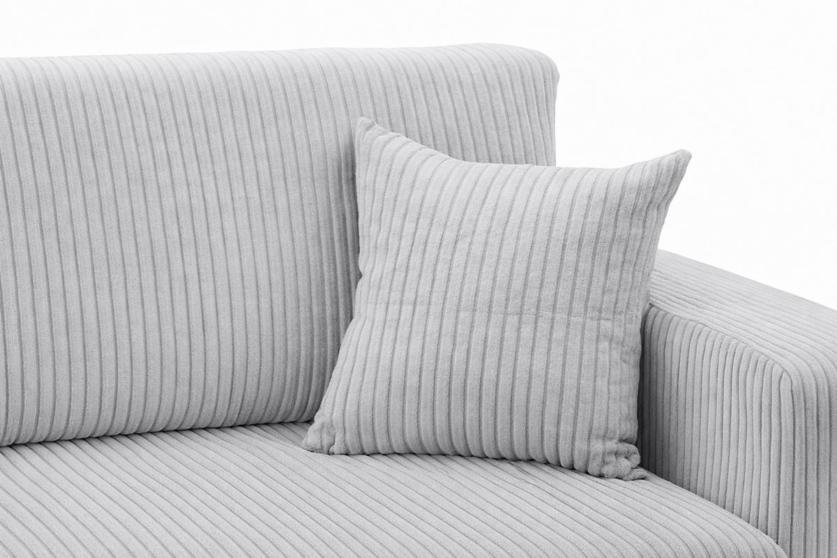 ECKSOFA Mit Schlaffunktion, Cordstoff Poso, Hellgrau, Links, ROUND ONE XL - Hellgrau, Holz (271/175cm) - Kaiser Möbel