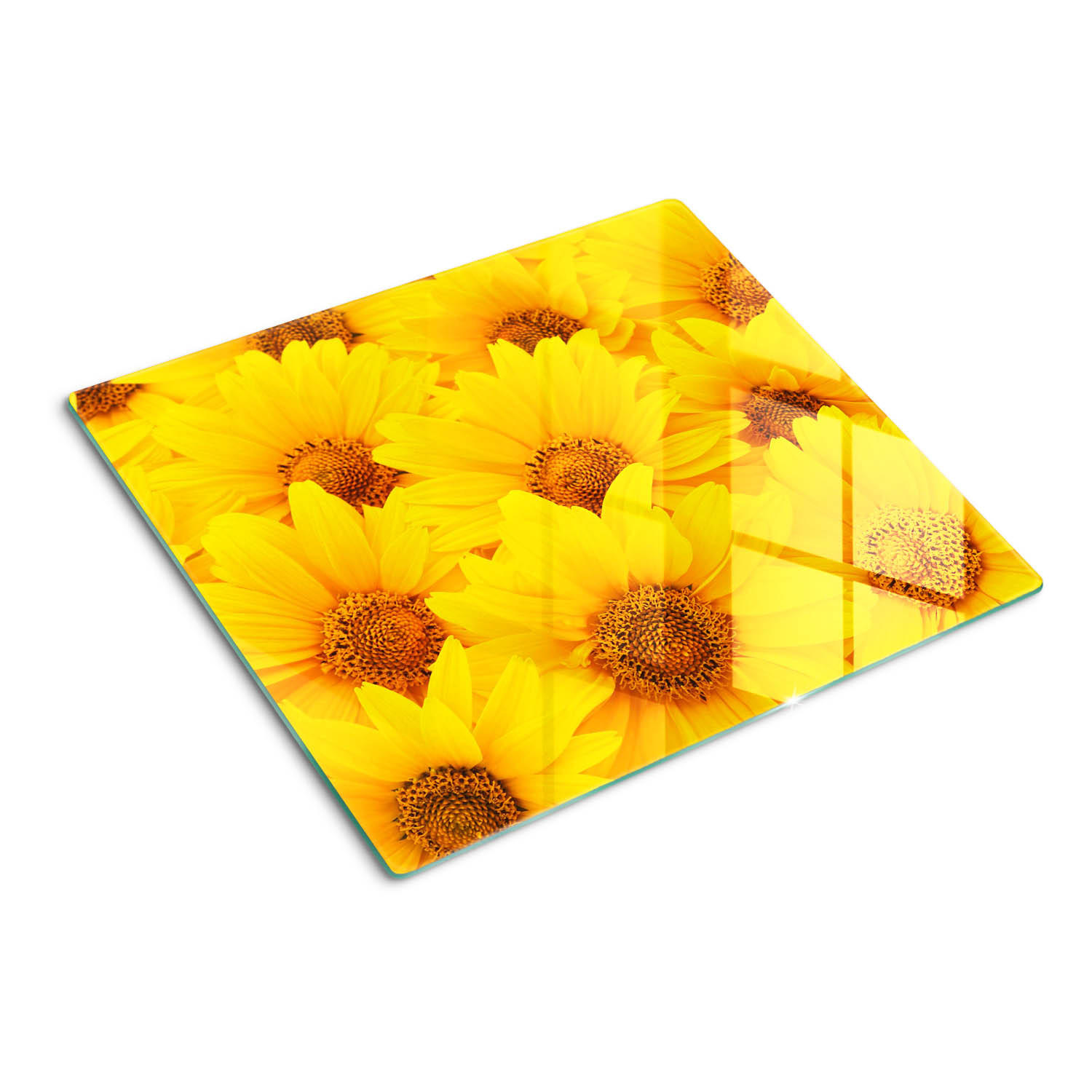 GLASPLATTE 60x52 cm Sonnenblumen - Gelb, Glas (60/0.4/52cm) - TULUP