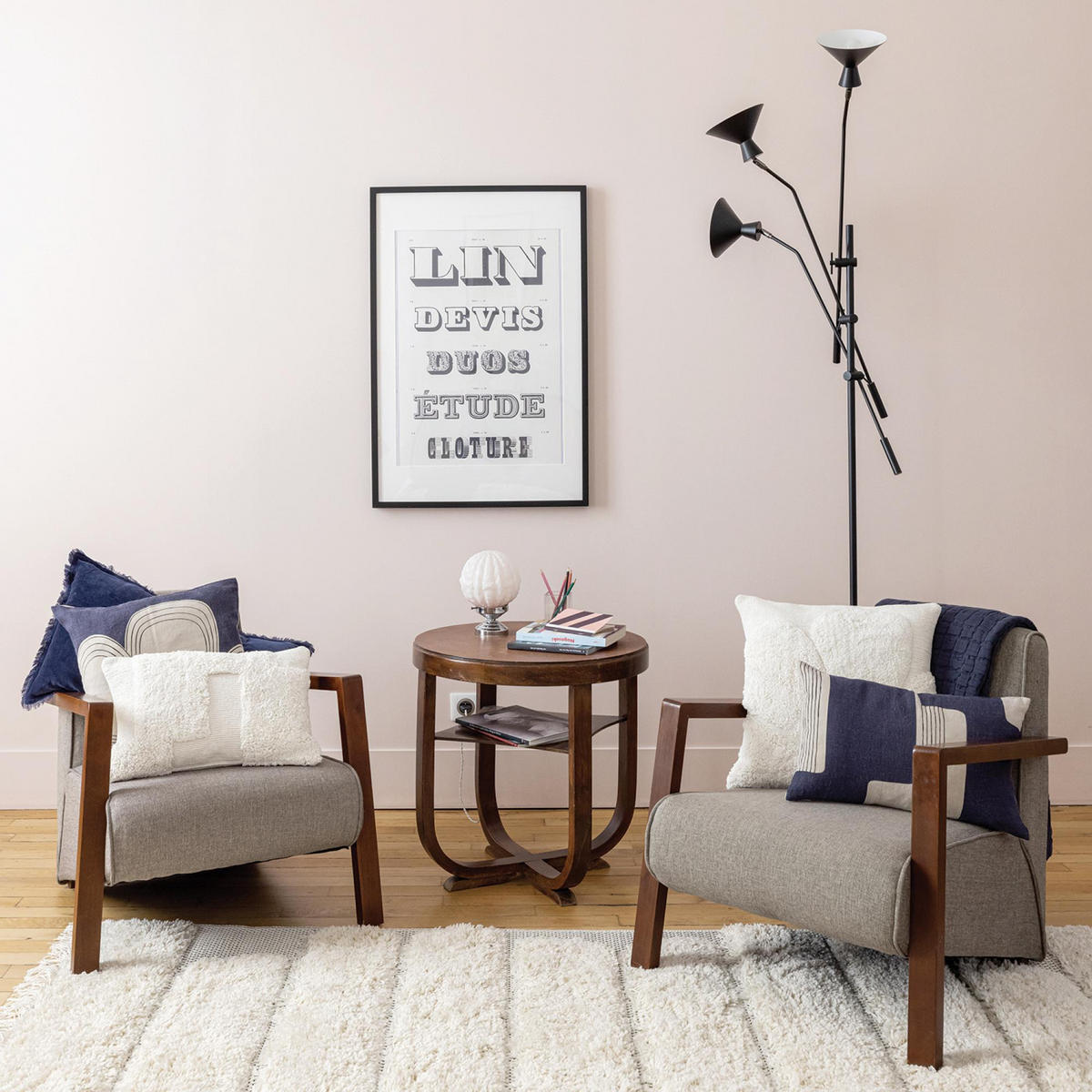 KISSEN Zeff Zaha marine 40 x 65 cm - Dunkelblau, Textil (40/65cm) - Vivaraise