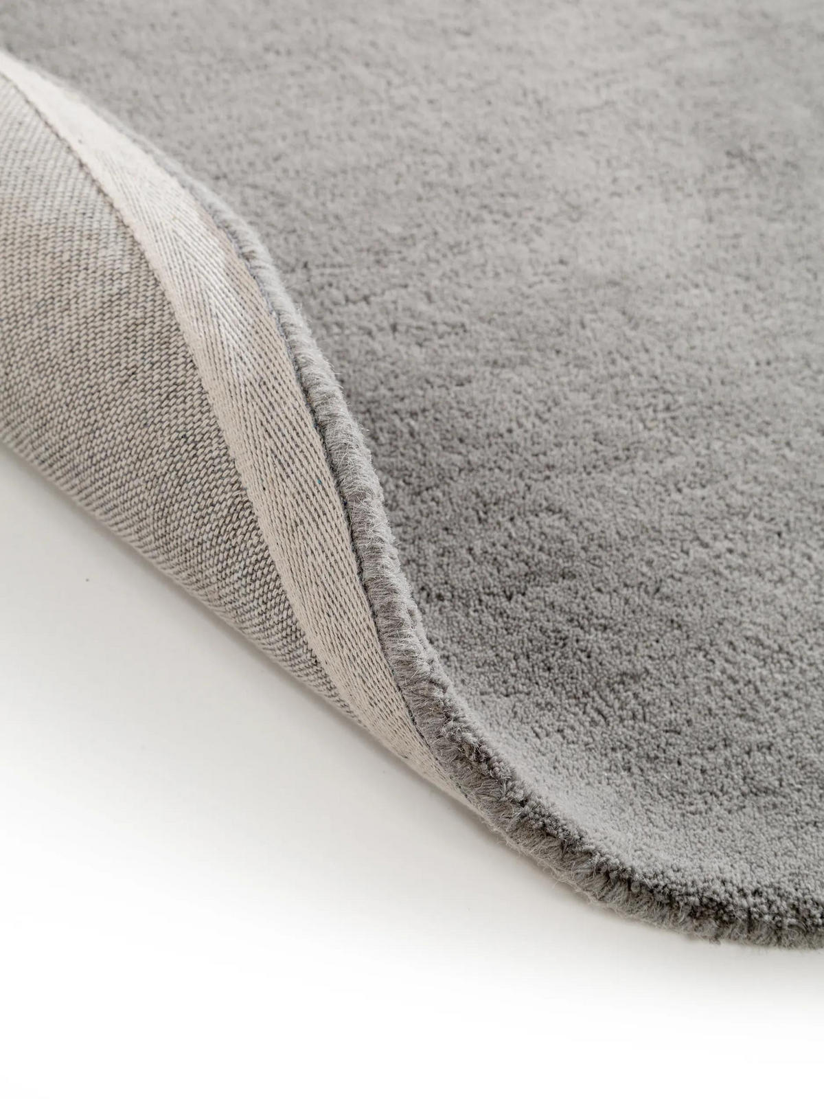 WOLLTEPPICH Bent Grau ø 200 cm rund - Grau, Textil (200/200cm) - benuta Nest
