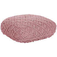 POUF Berrechid 50/50/20 cm - Pink, Naturmaterialien/Textil (50/20/50cm) - Beliani