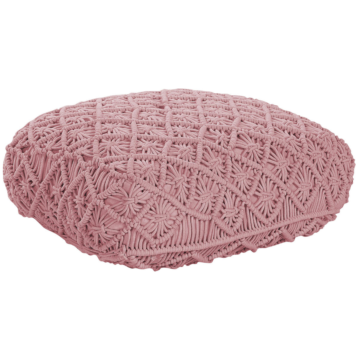 POUF Berrechid 50/50/20 cm - Pink, Naturmaterialien/Textil (50/20/50cm) - Beliani