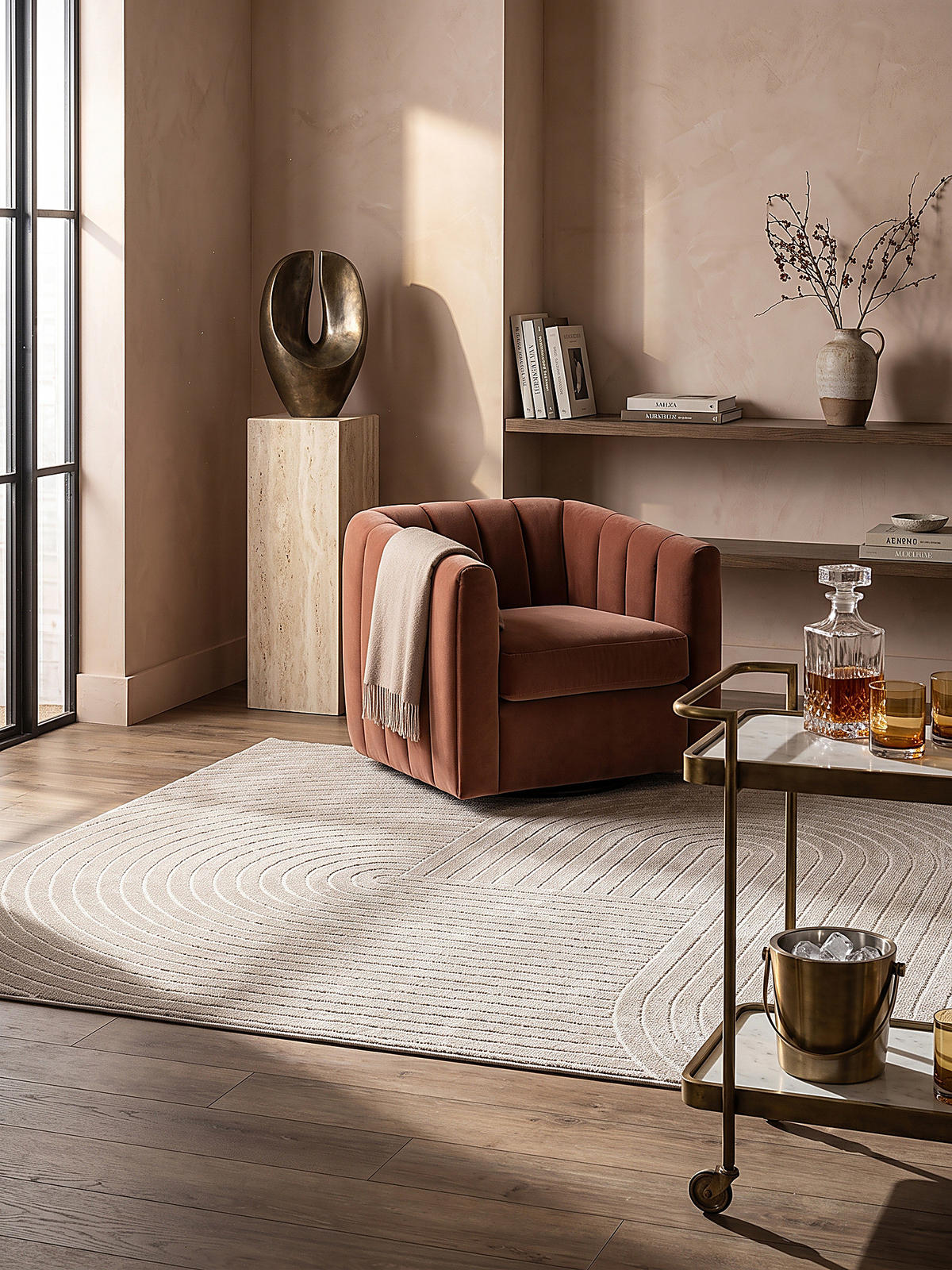 TEPPICH Outdoor Geometrisch MEZEN Polypropylen Beige 140 x 200 cm - Beige, Textil (140/200cm) - KADIMA DESIGN