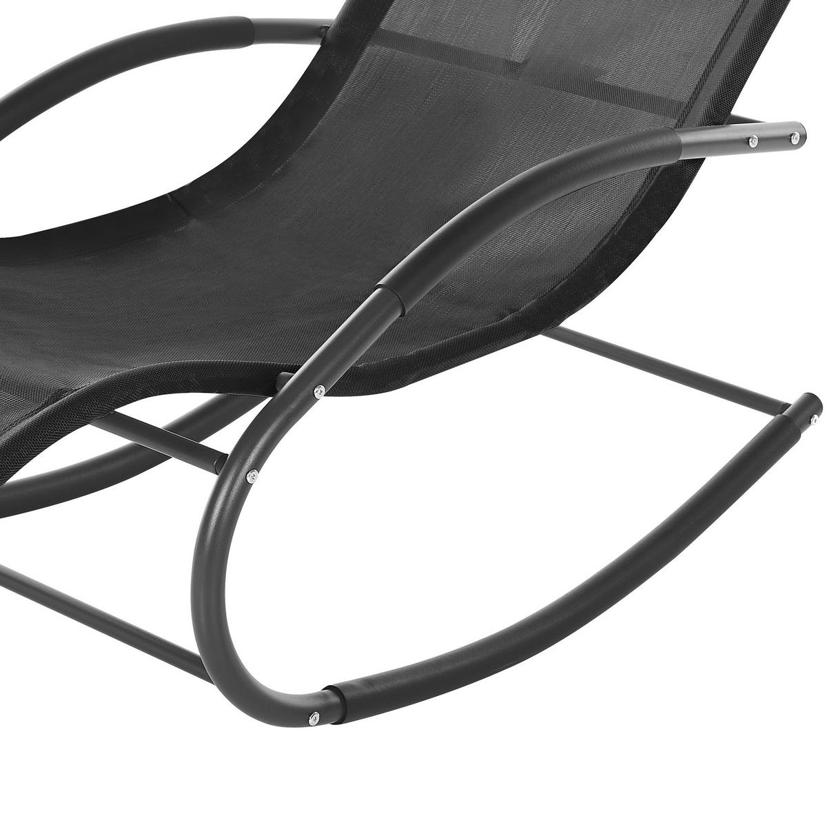 GARTENLIEGE Schaukelfunktion Schwarz Carano II - Schwarz, Metall (60/90/155cm) - Beliani
