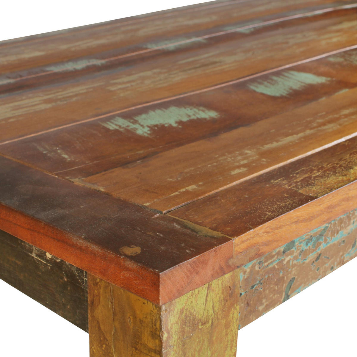 ESSTISCH Mango Massivholz Klarlack Shabby Design, Braun 120x70x76 cm - Braun, Holz (70/120/76cm) - KADIMA DESIGN