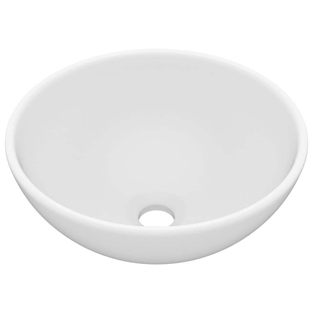 WASCHBECKEN Luxus Rund Matt Weiss 32,5/14 Cm Keramik - Weiß, Keramik (32.5/14/32.5cm) - vidaXL