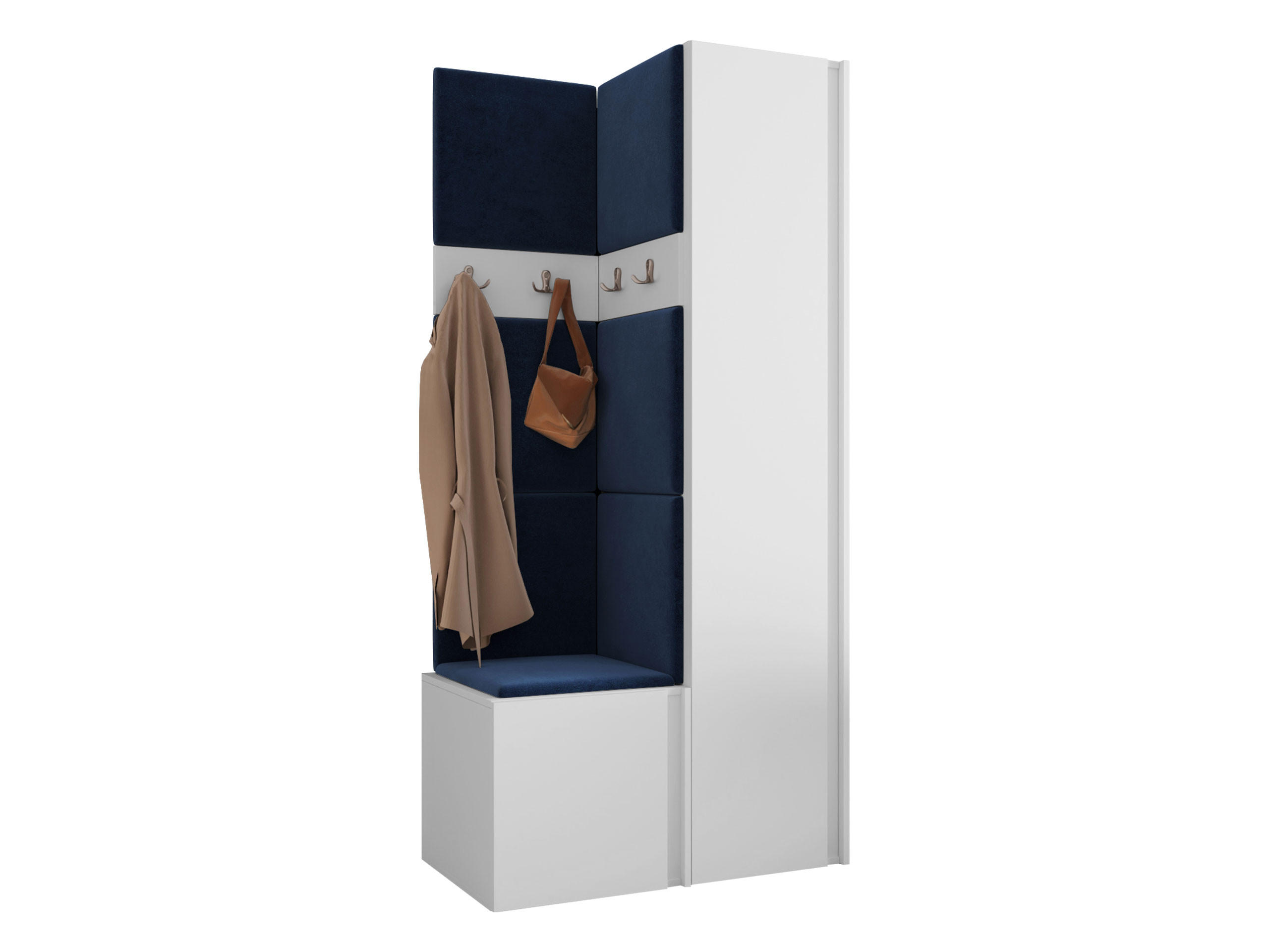 MOBILIER PENTRU HOL Orion XXIV - albastru/alb, material plastic/compozit lemnos (82/186/46cm) - MIRJAN24