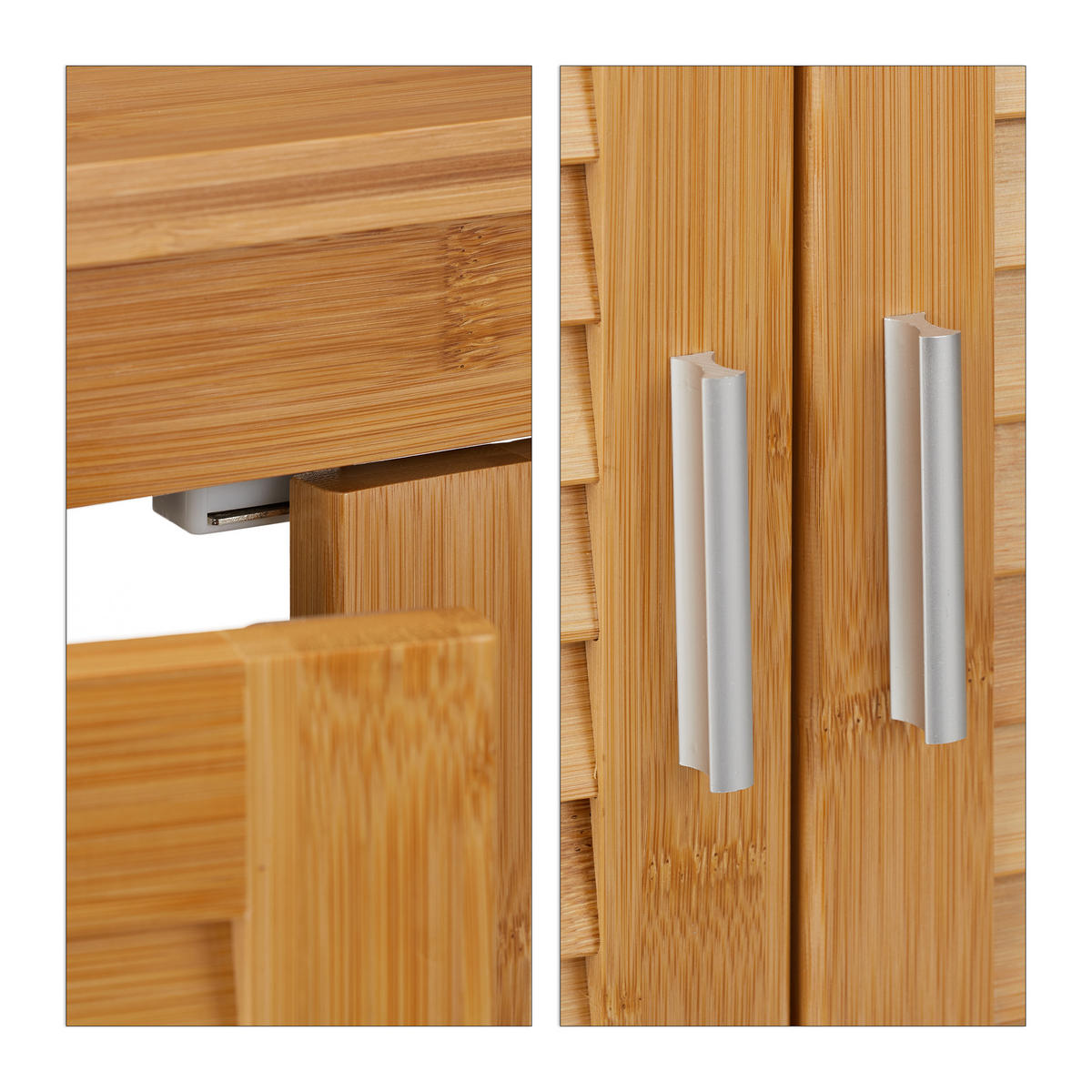 WASCHBECKENUNTERSCHRANK - Hellbraun, Holz (67/60/30cm) - Relaxdays