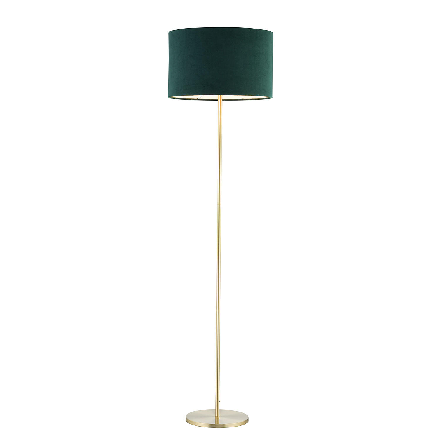 STEHLEUCHTE - Samt/Metall, 1-flammig - Grün, Metall (40/40/150cm) - home24