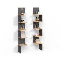 ECKREGAL Vesuvio Anthrazit 28 x 175.4 cm 2er Set - Anthrazit, Holzwerkstoff (28/175.4/28cm) - Livinity®