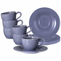 ESPRESSOTASSEN MIT UNTERTASSEN Beat Color Glaze Fliederblau 100 ml 6er Set - Flieder, Keramik (13.7/6.3/13.7cm) - Seltmann Weiden