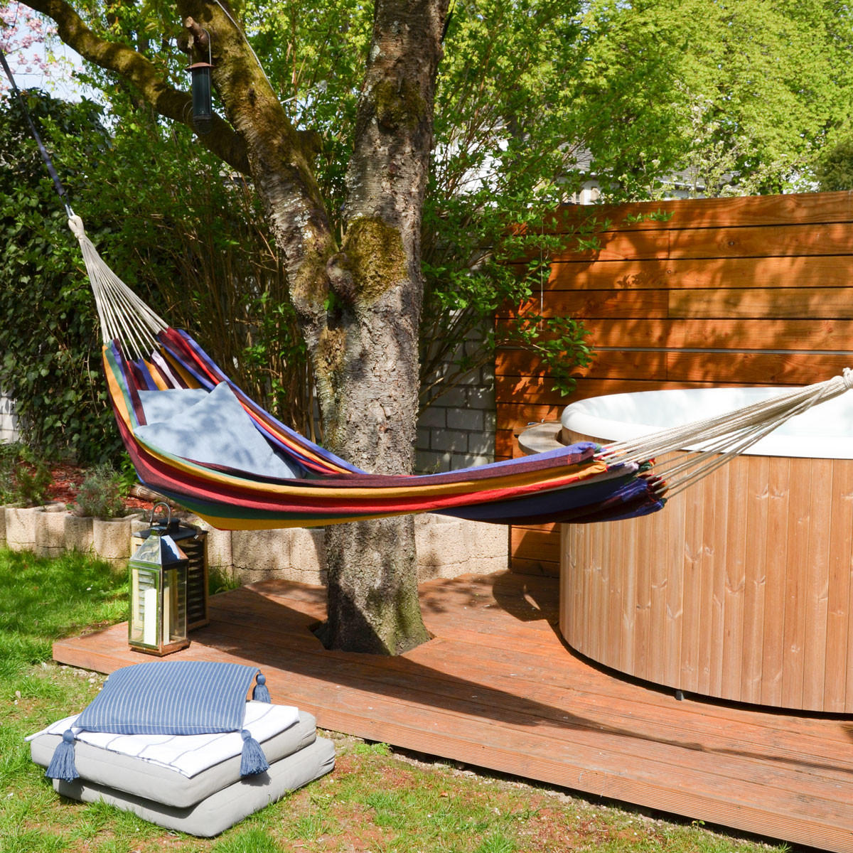 XXL-HÄNGEMATTE für 2 Personen bis 150kg, 200/120 cm, bunt - Multicolor, Textil (160/2.5/260cm) - Amanka