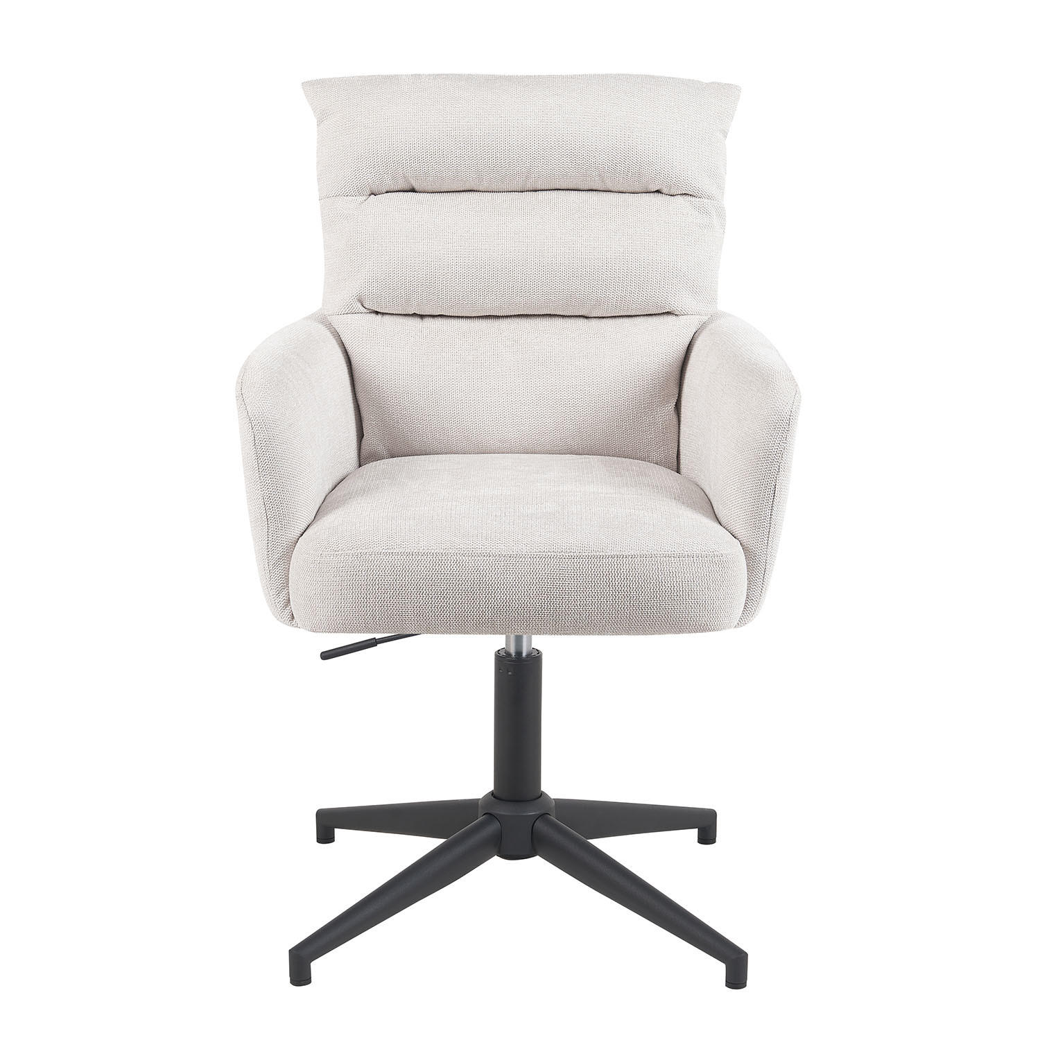 BÜROSTUHL Mika-Romy - Creme/Schwarz, Textil/Metall (59/91/66cm) - DUBI Möbel