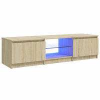 LOWBOARD mit Led-Leuchten 140/40/36 cm aus Holzwerkstoff in Sonoma-Eiche Dekor - Sonoma Eiche, Holz (140/36/40cm) - vidaXL