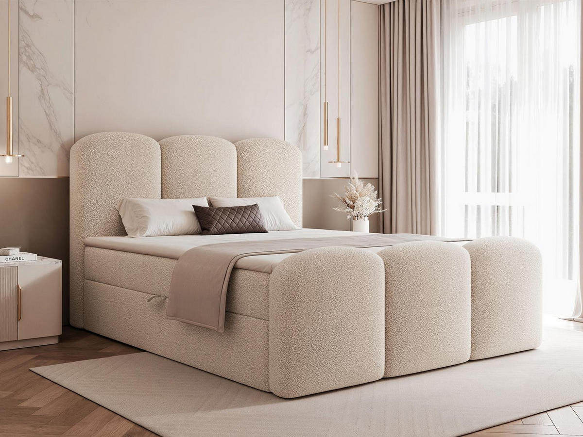 BOXBETT 200x200 VELIA Beige - Beige, Holzwerkstoff/Textil (200/200cm) - Compleo24
