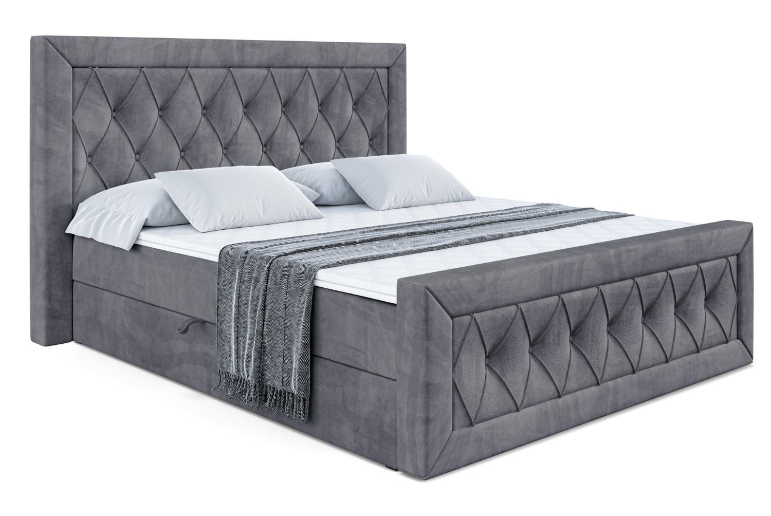 BOXBETT NOEL-Z - 120 x 200 - H3 - Dunkelgrau - Dunkelgrau, Holzwerkstoff (120/200cm) - ALTDECOR