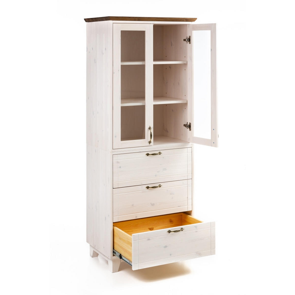 VITRINE 183x74 cm - Dunkelbraun/Weiß, Holz (74/183/47cm) - MSL wooden furniture