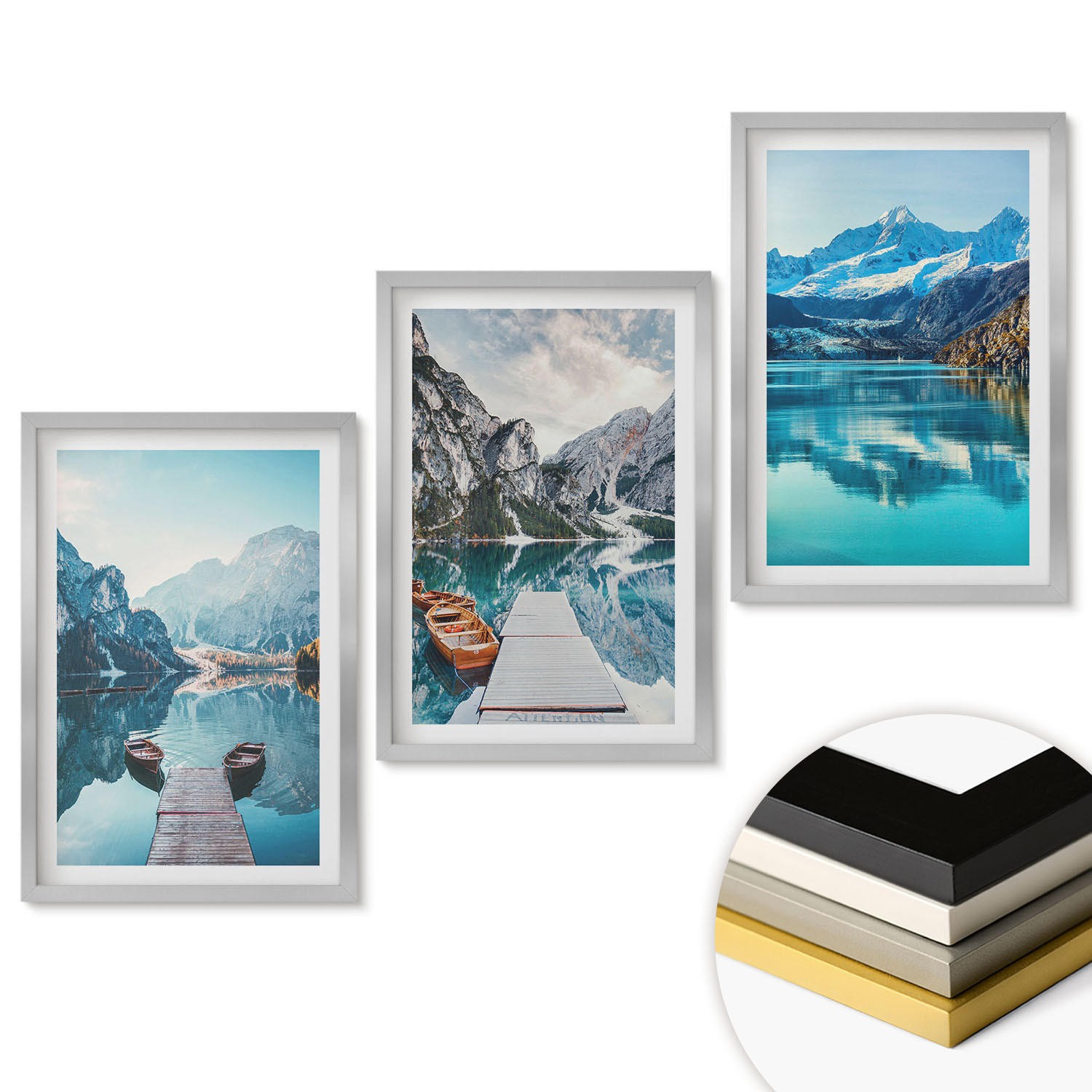 ArtPrintCave Wandbilder Silber 40x60 cm