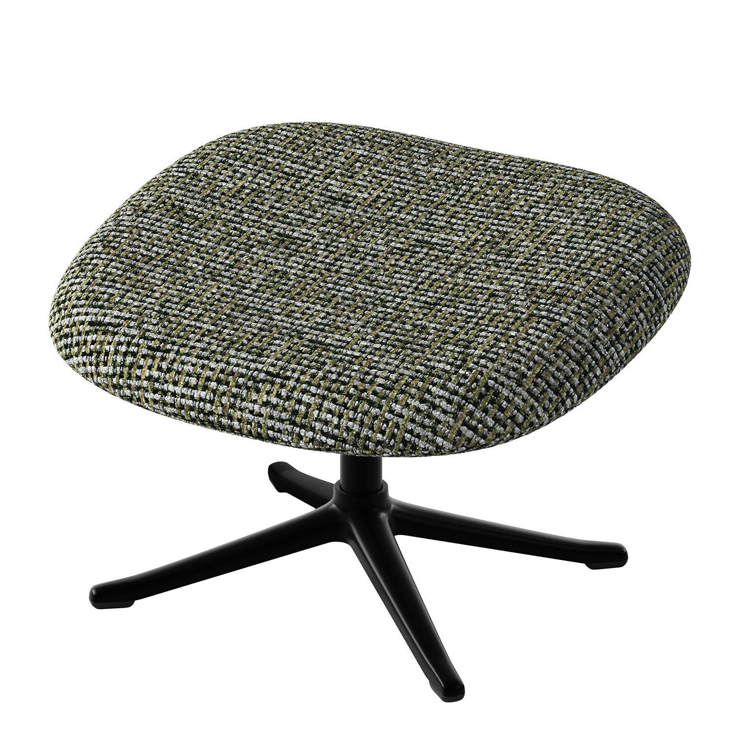 POLSTERHOCKER - Schwarz/Grün, Textil/Metall (53/37/46cm) - home24