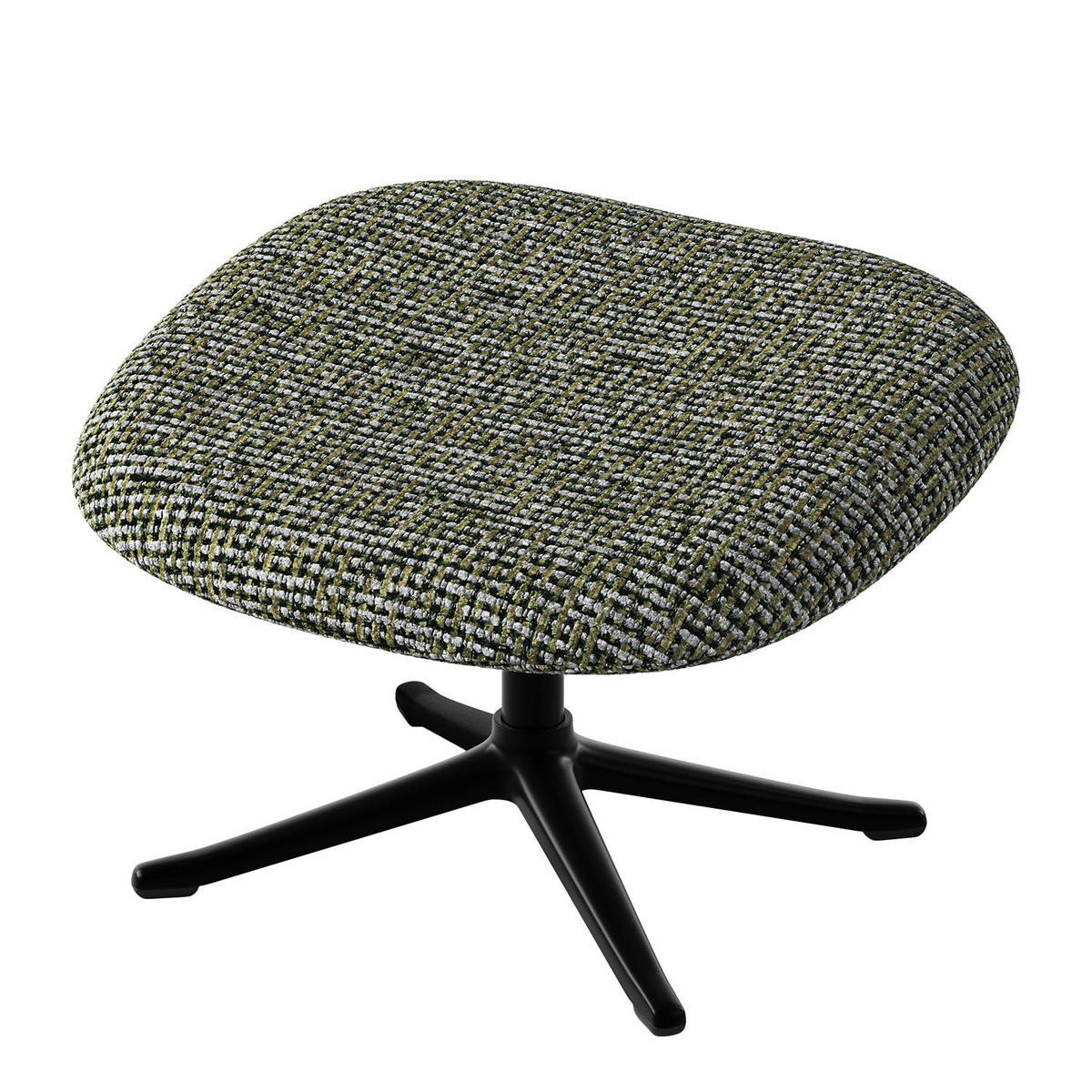 POLSTERHOCKER - Schwarz/Grün, Textil/Metall (53/37/46cm) - home24