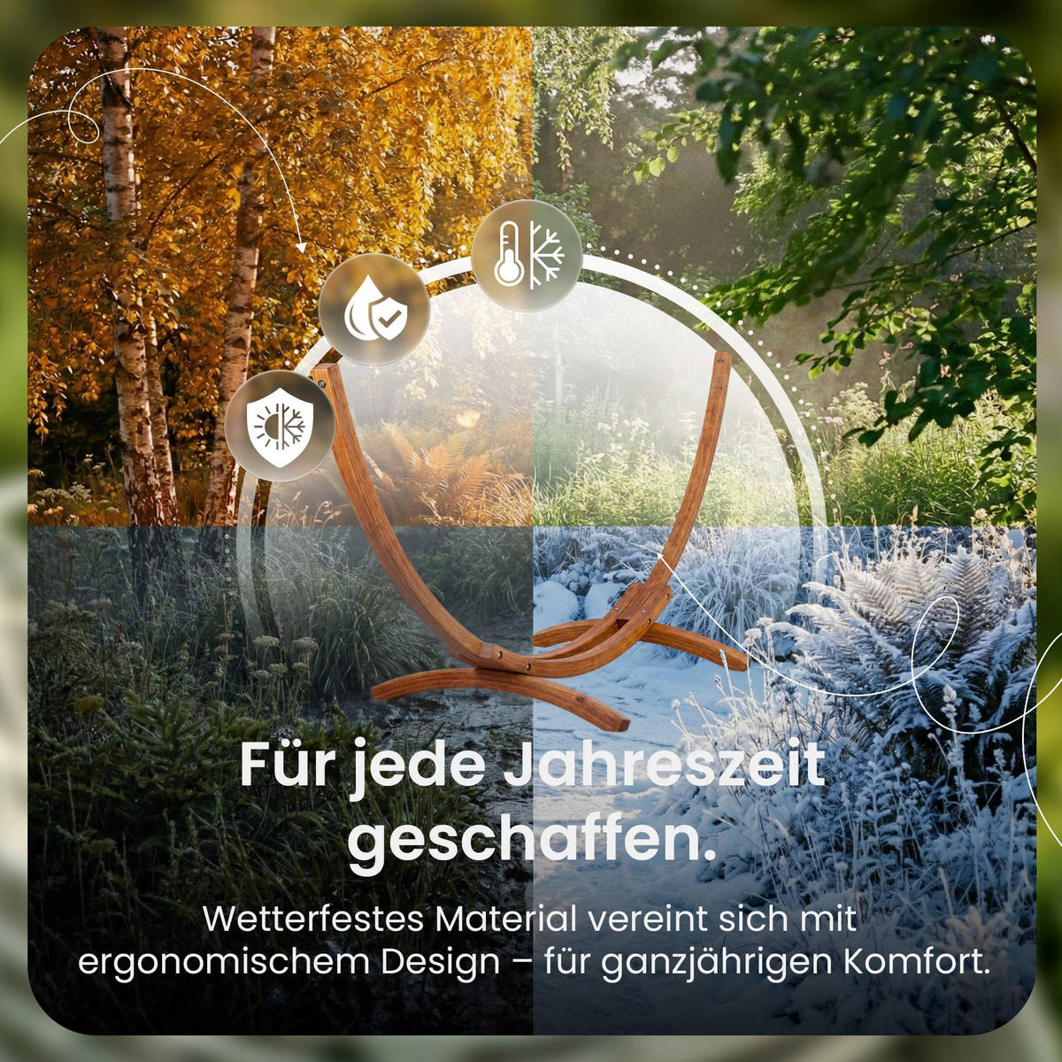 HÄNGEMATTENGESTELL Holz Natura - Eukalyptusholzfarben, Holz (118/318/122cm) - CLP