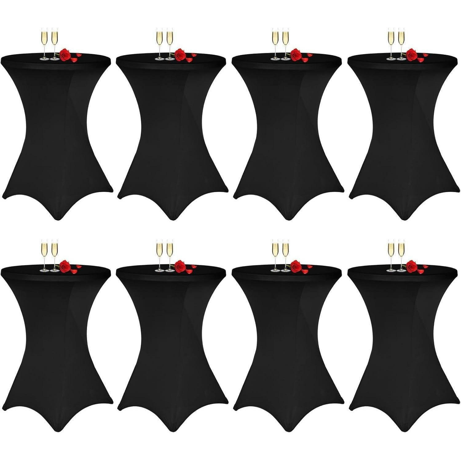 STEHTISCHHUSSE 8er Set Schwarz Ø 80 cm - Schwarz, Textil (80/80cm)
