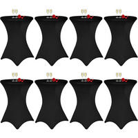 STEHTISCHHUSSE 8er Set Schwarz Ø 80 cm - Schwarz, Textil (80/80cm)