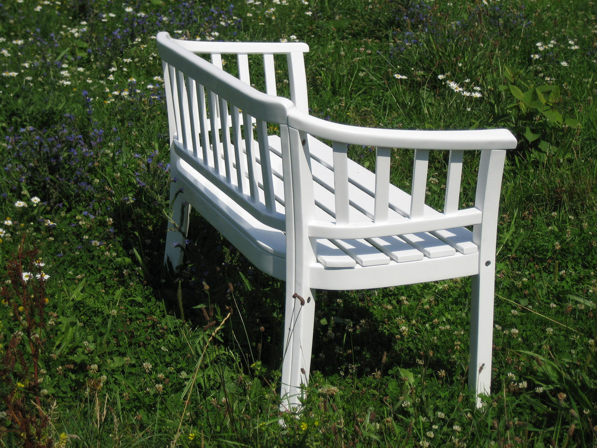 GARTENBANK Veronica 2er Sitz weiß gewischt - Weiß, Holz (54/80/122cm) - Sedex