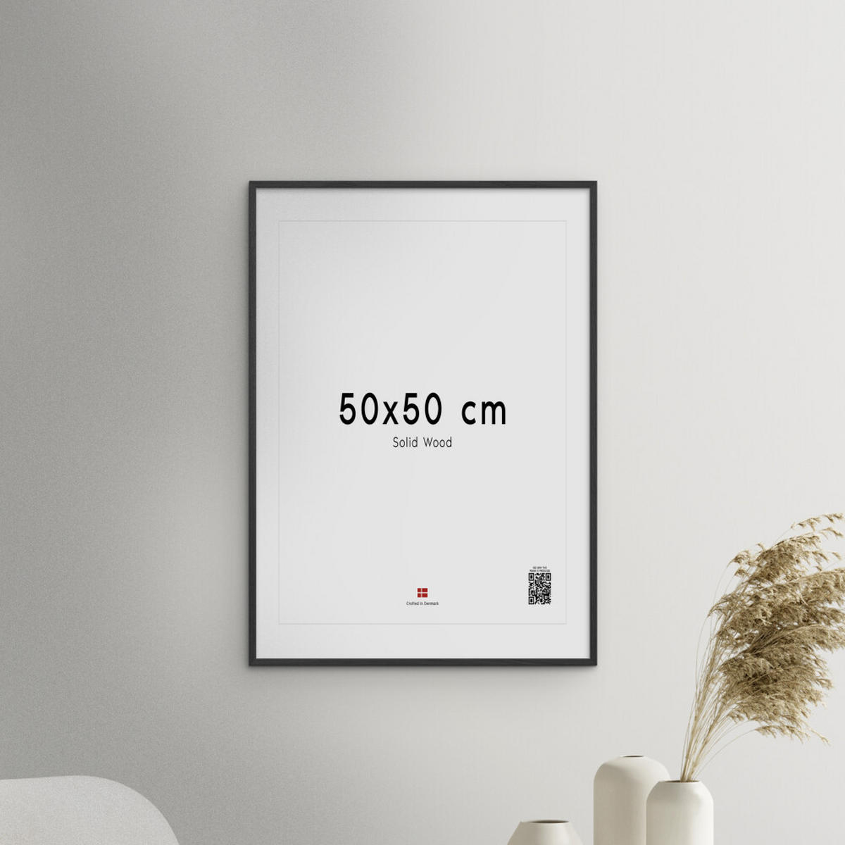 RAHMEN Schwarzes Holz Acryl - Schwarz, Holz/Papier (50/50/2cm) - Poster&Frame