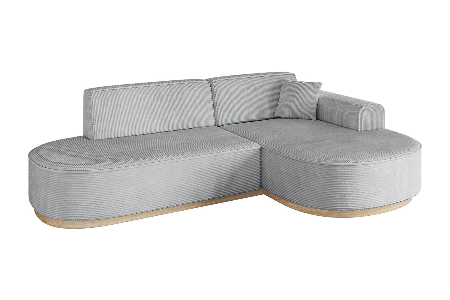 ECKSOFA Ottomane Rechts MARI-L1-v1 - 243x171x83 cm Grau Cord - Grau, Holzwerkstoff/Textil (171/243cm) - ALTDECOR