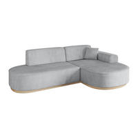 ECKSOFA Ottomane Rechts MARI-L1-v1 - 243x171x83 cm Grau Cord - Grau, Holzwerkstoff/Textil (171/243cm) - ALTDECOR