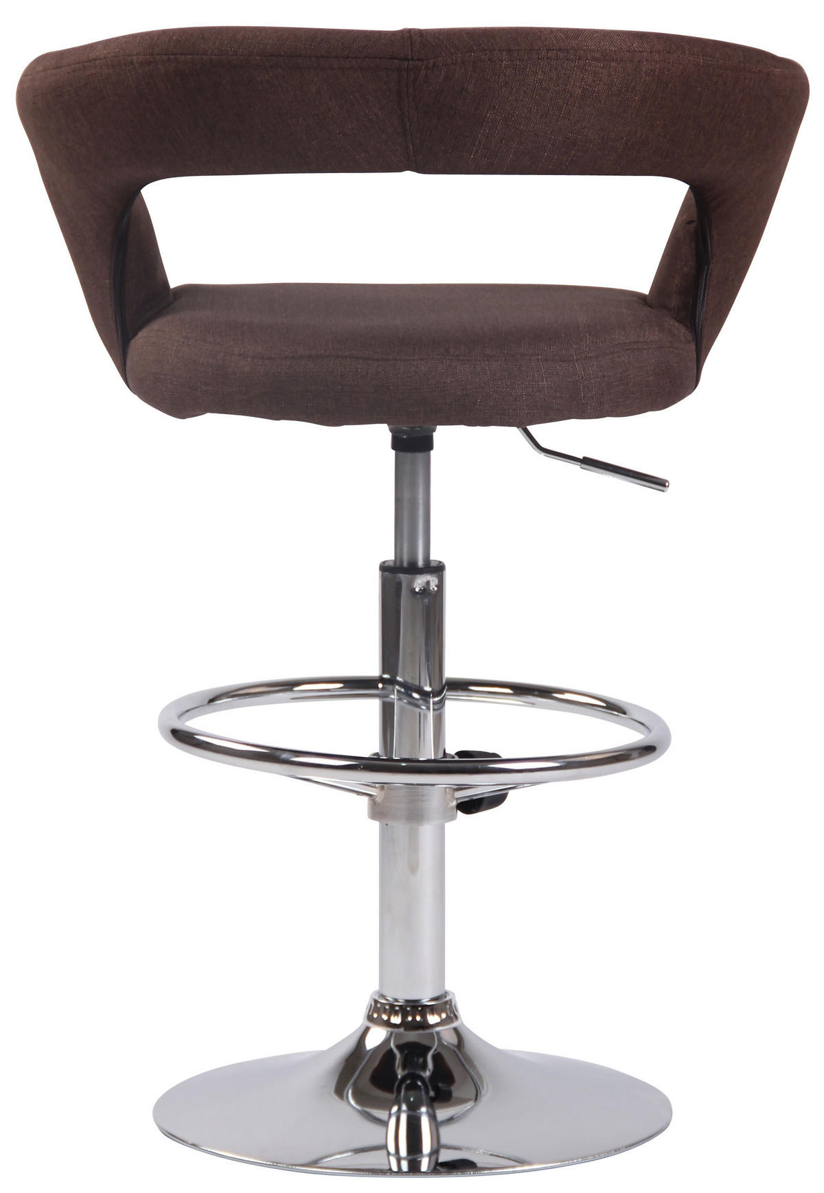 BARHOCKER Stoff braun - Chromfarben/Braun, Textil/Metall (58/82/47cm) - CLP