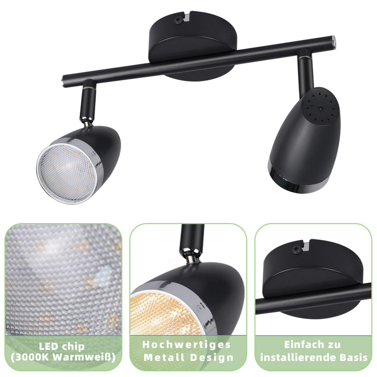 LED-DECKENLEUCHTE Letizia 25/15.5/5.6cm - Dunkelgrau, Metall (25/15.5/5.6cm) - Nettlife