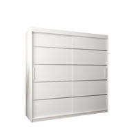 SCHWEBETÜRENSCHRANK 200/200/62 2-türig - Silberfarben/Weiß, Holz/Kunststoff (200/200/62cm) - Abiks Möbel